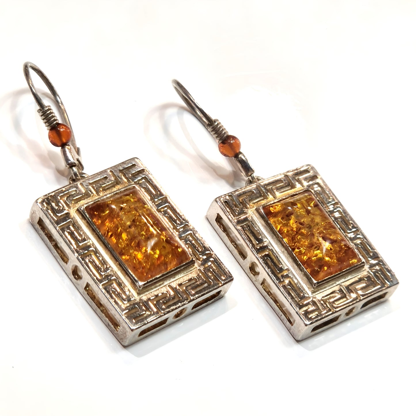 Art Deco Amber Drop Earrings