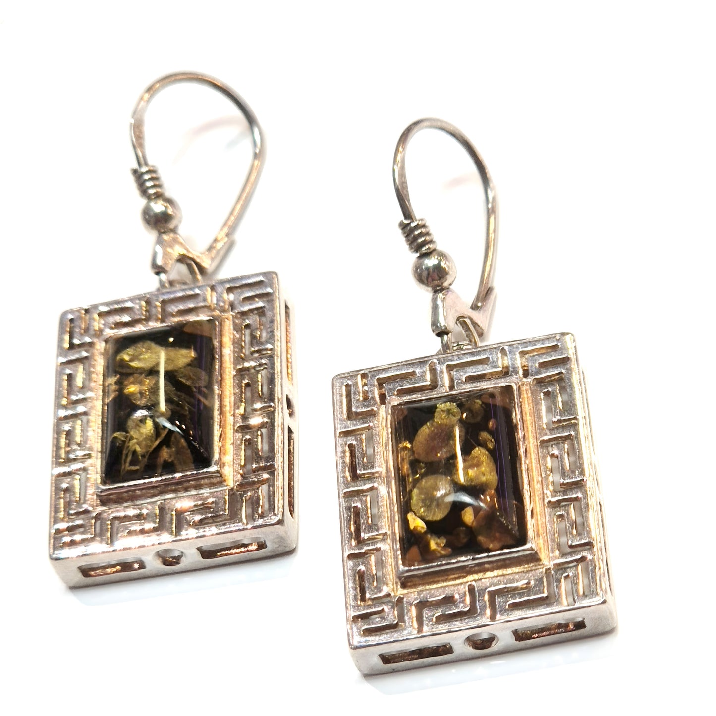 Art Deco Amber Drop Earrings