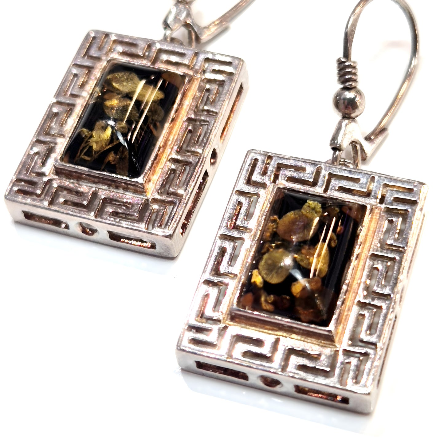 Art Deco Amber Drop Earrings