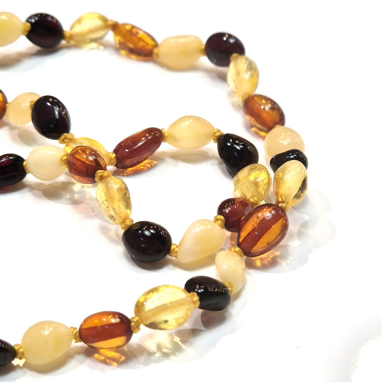 Multicolour Baltic Amber Bead Necklace