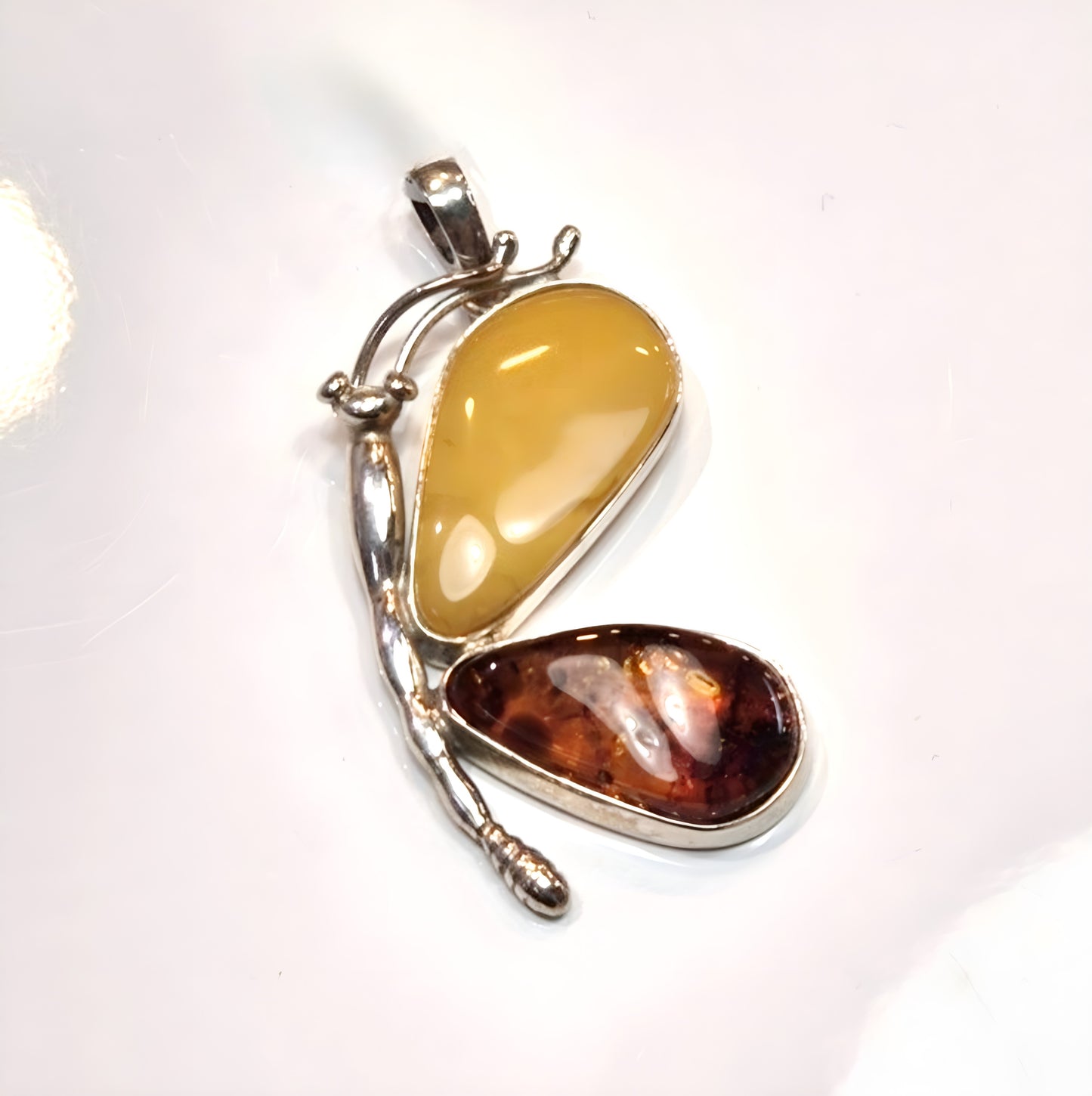 Baltic Amber Butterfly Pendant