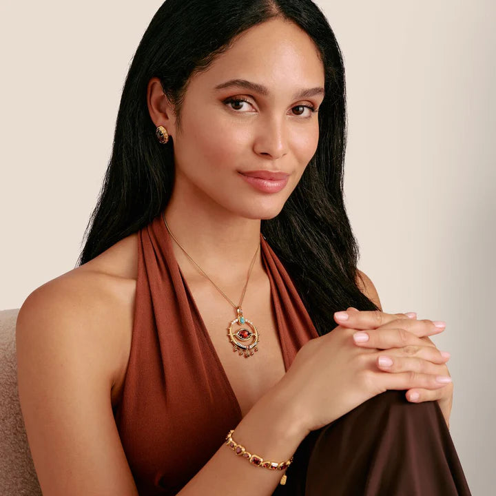 ELYNDRA PENDANT WITH RED ZIRCONIA STONE