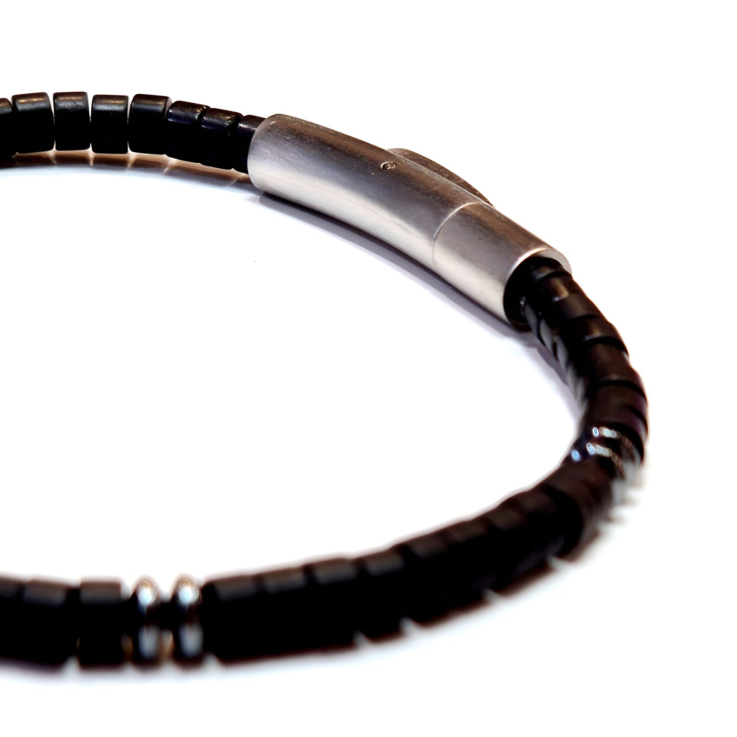 Matte Black Gemstone Bead Bracelet