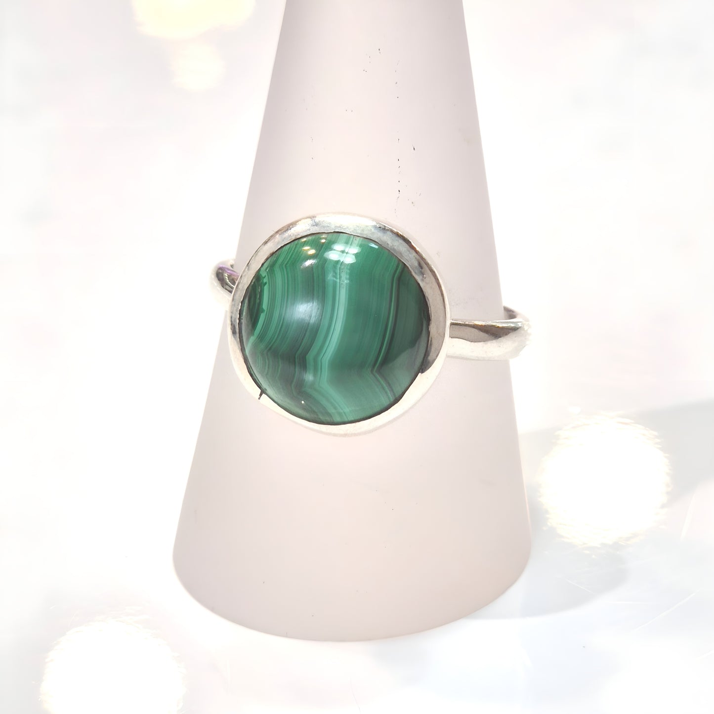 Green Malachite Ring - Round