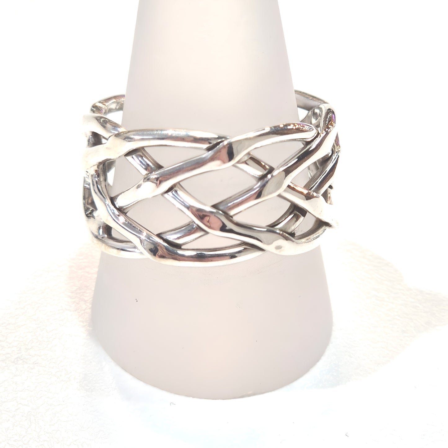 Open Weave Sterling Silver Band