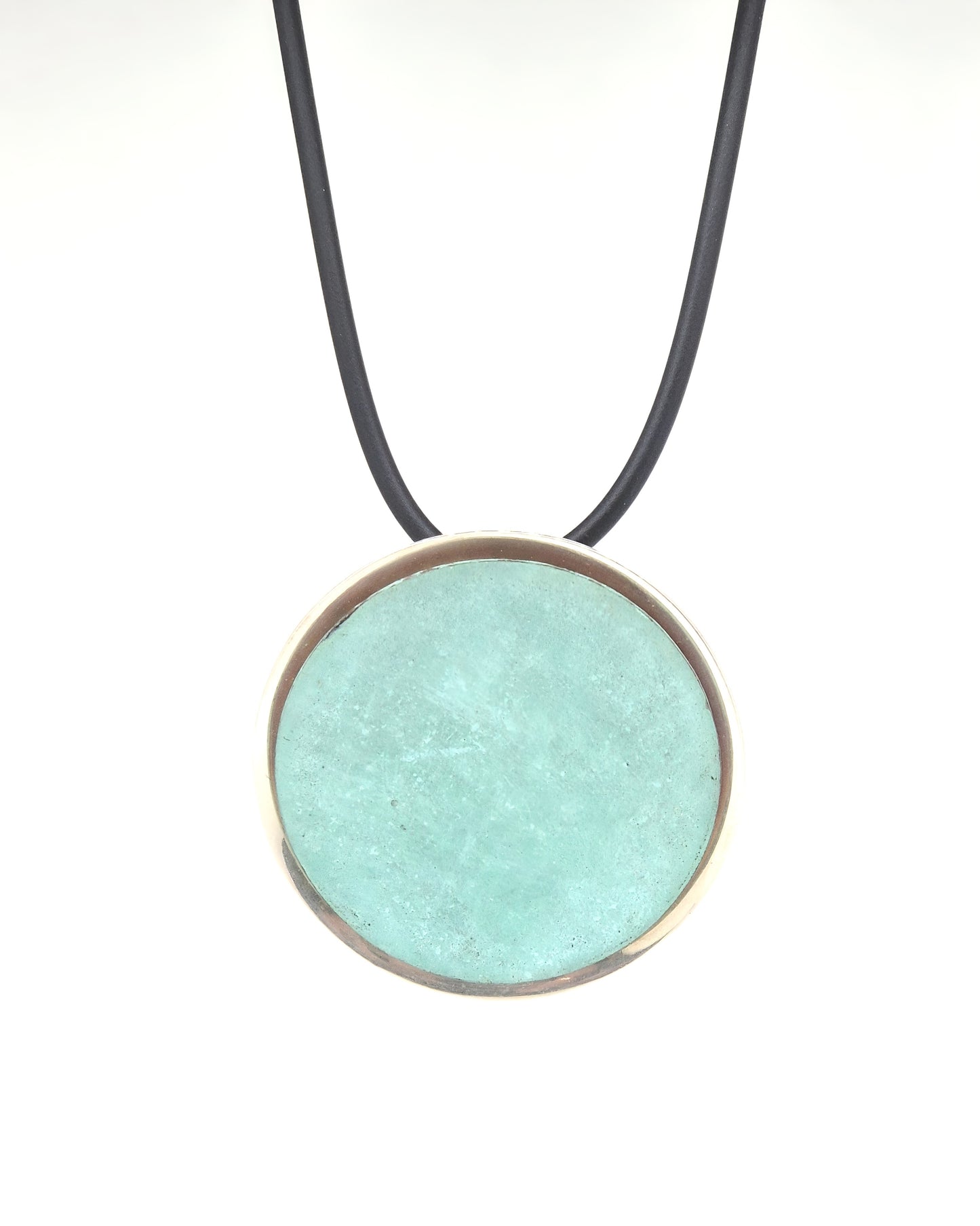 Turquoise Patina Round Pendant