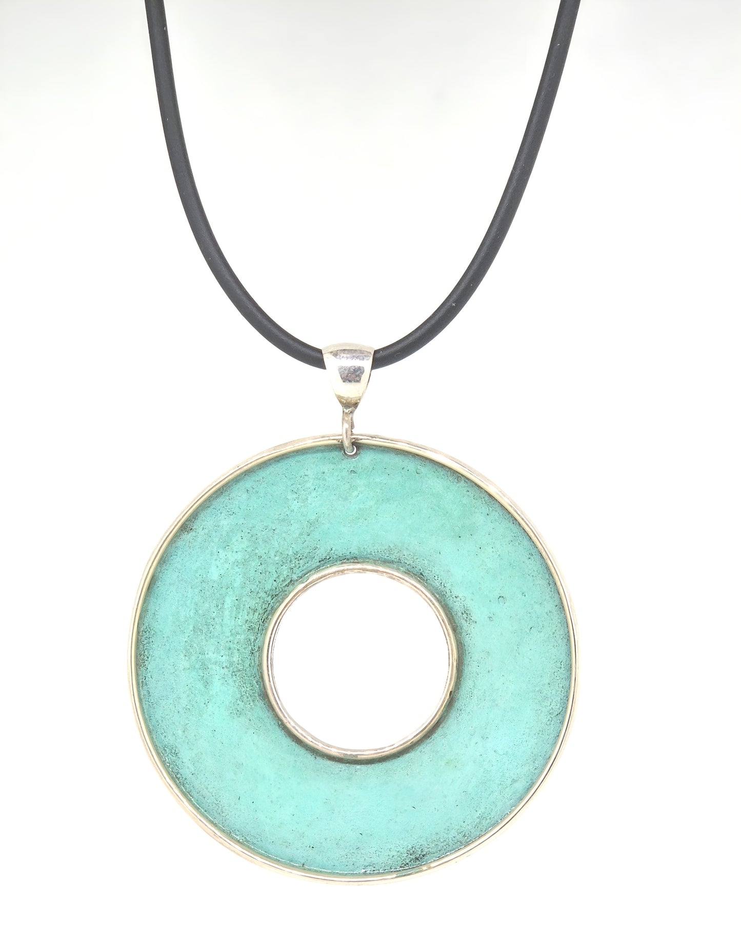 Turquoise Patina Circle Pendant