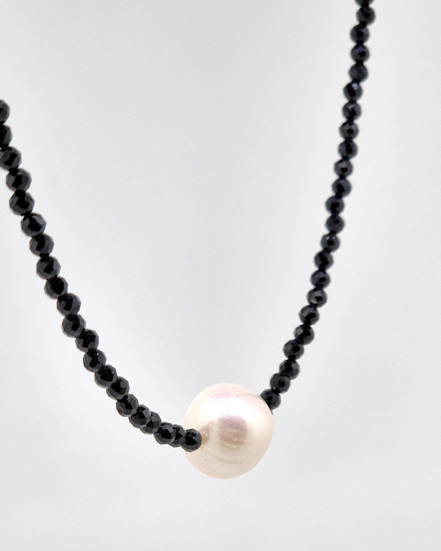 Black Spinel & Freshwater Pearl Necklace