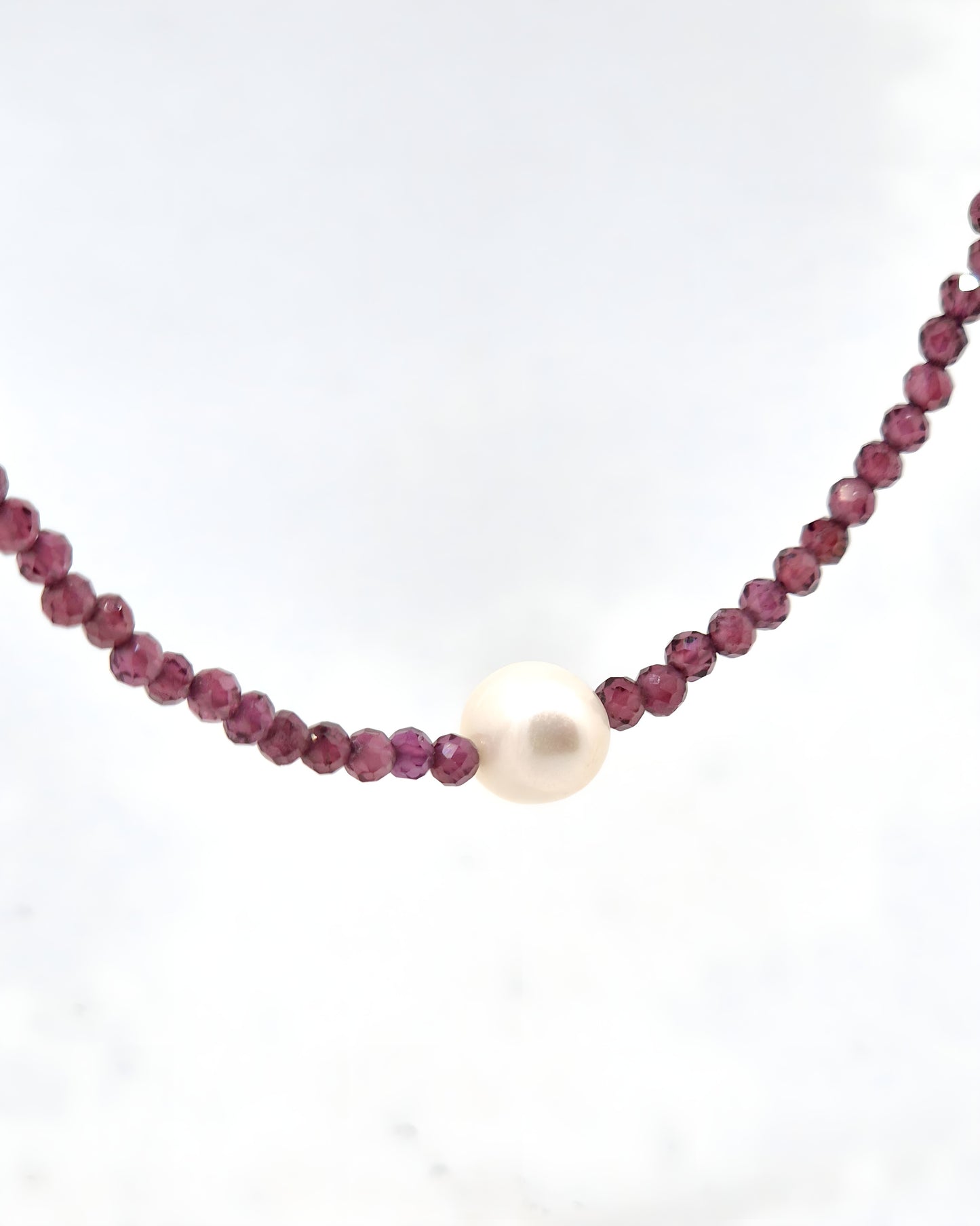 Garnet & Freshwater Pearl Necklace