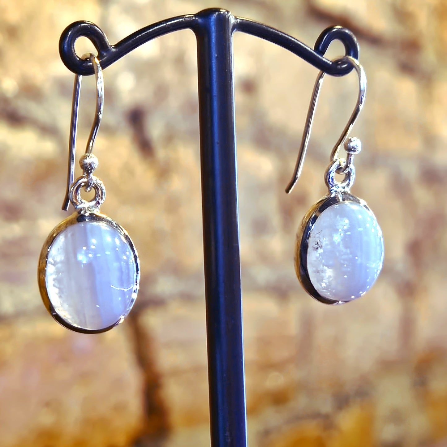 Blue Lace Agate Drop Earrings