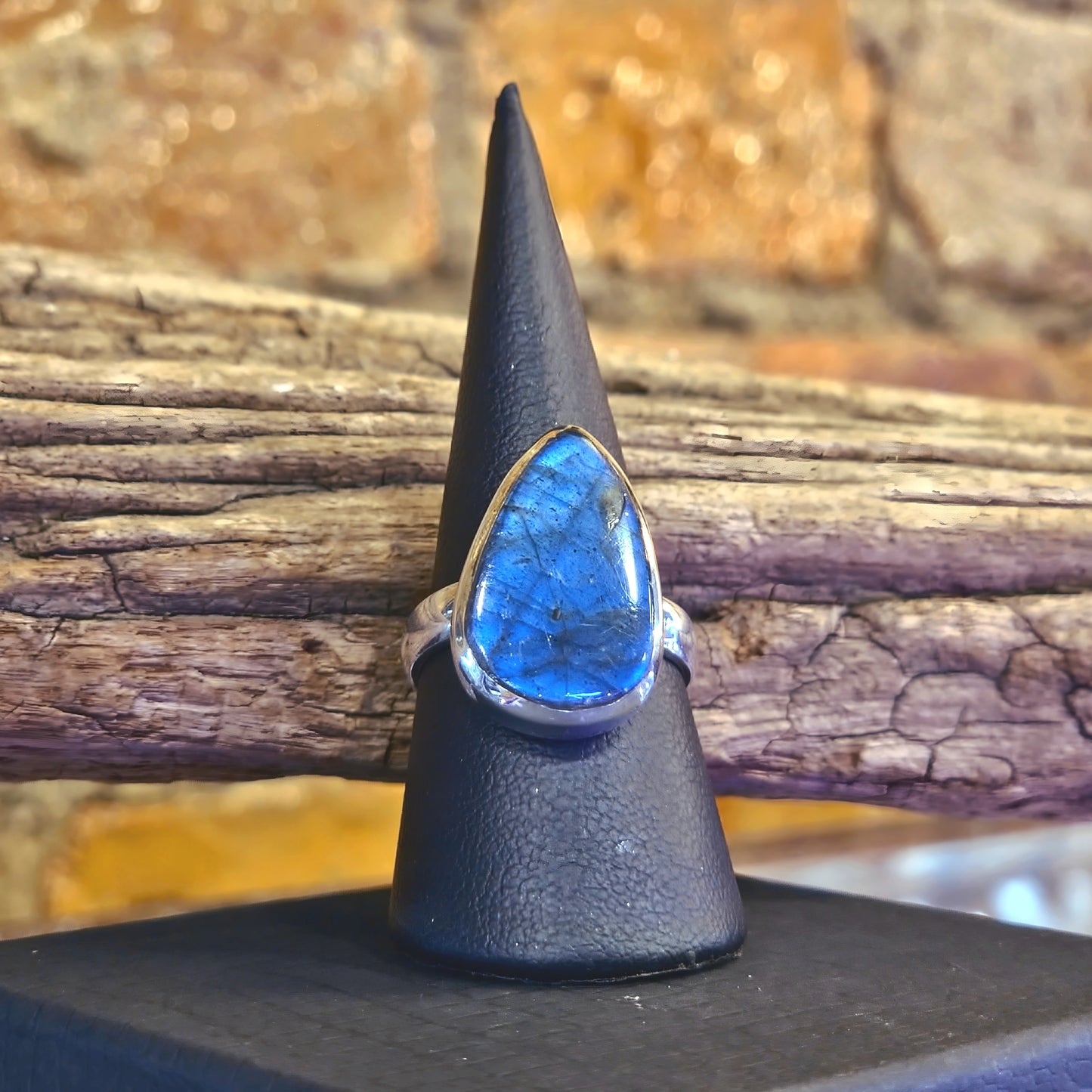 Labradorite Teardrop Ring