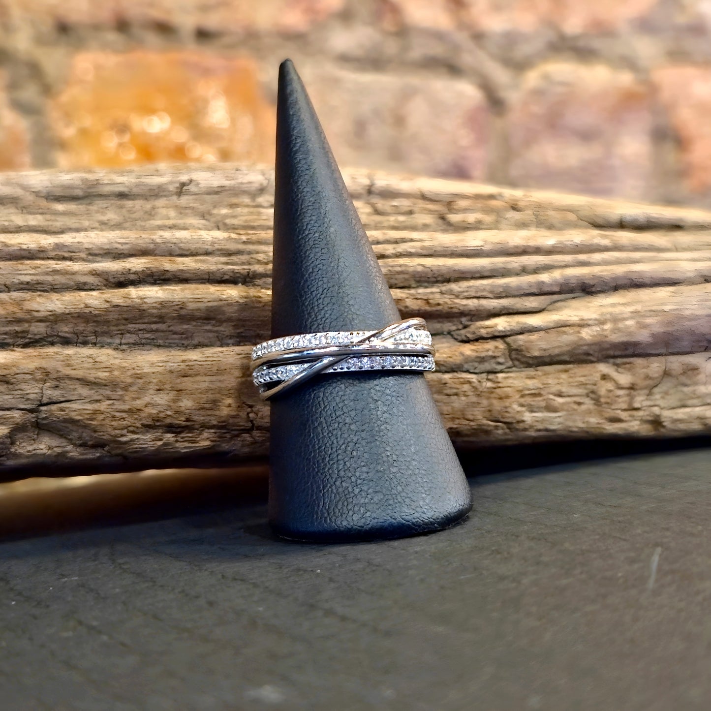 Multi-BandTwist CZ Ring