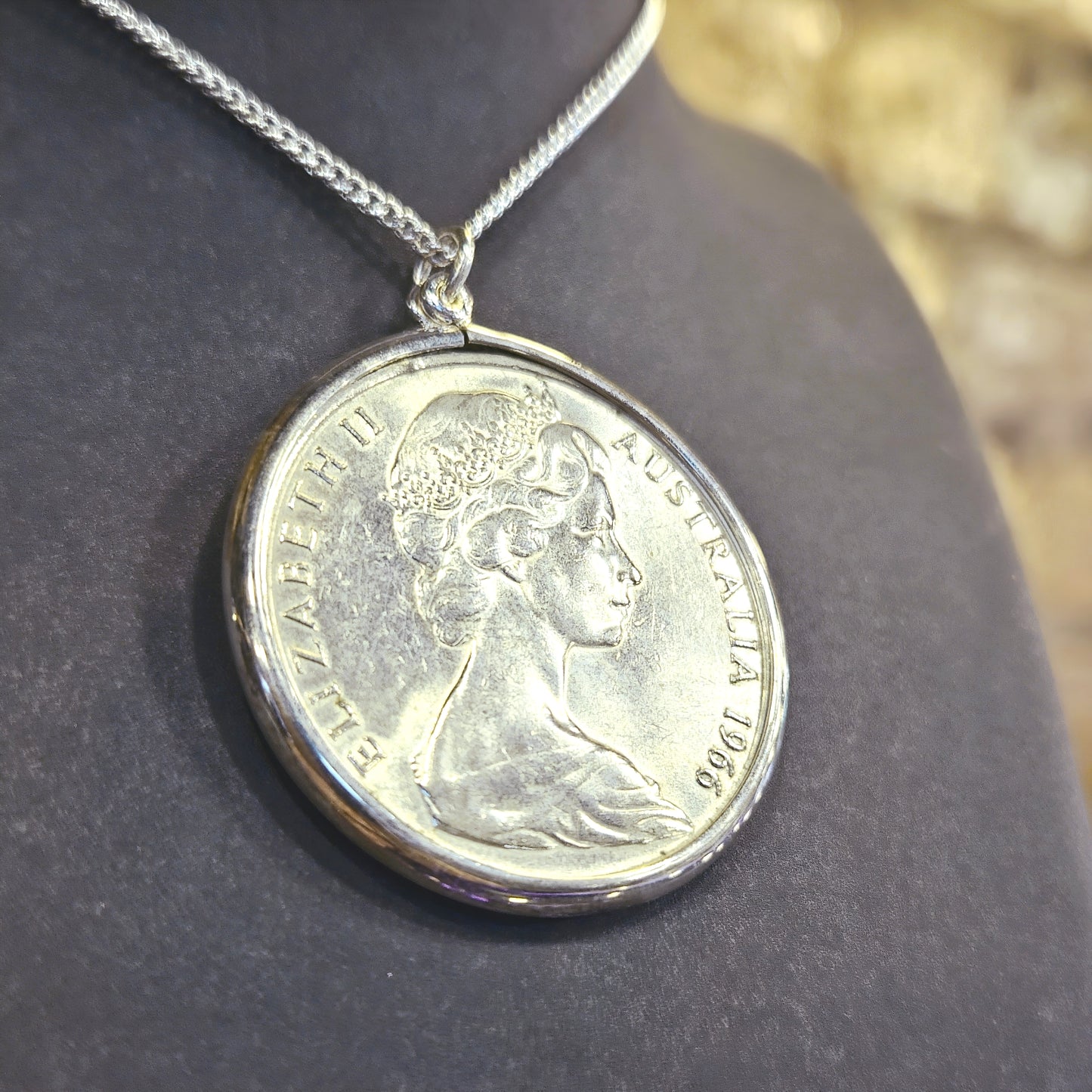Round 50c Coin Pendant