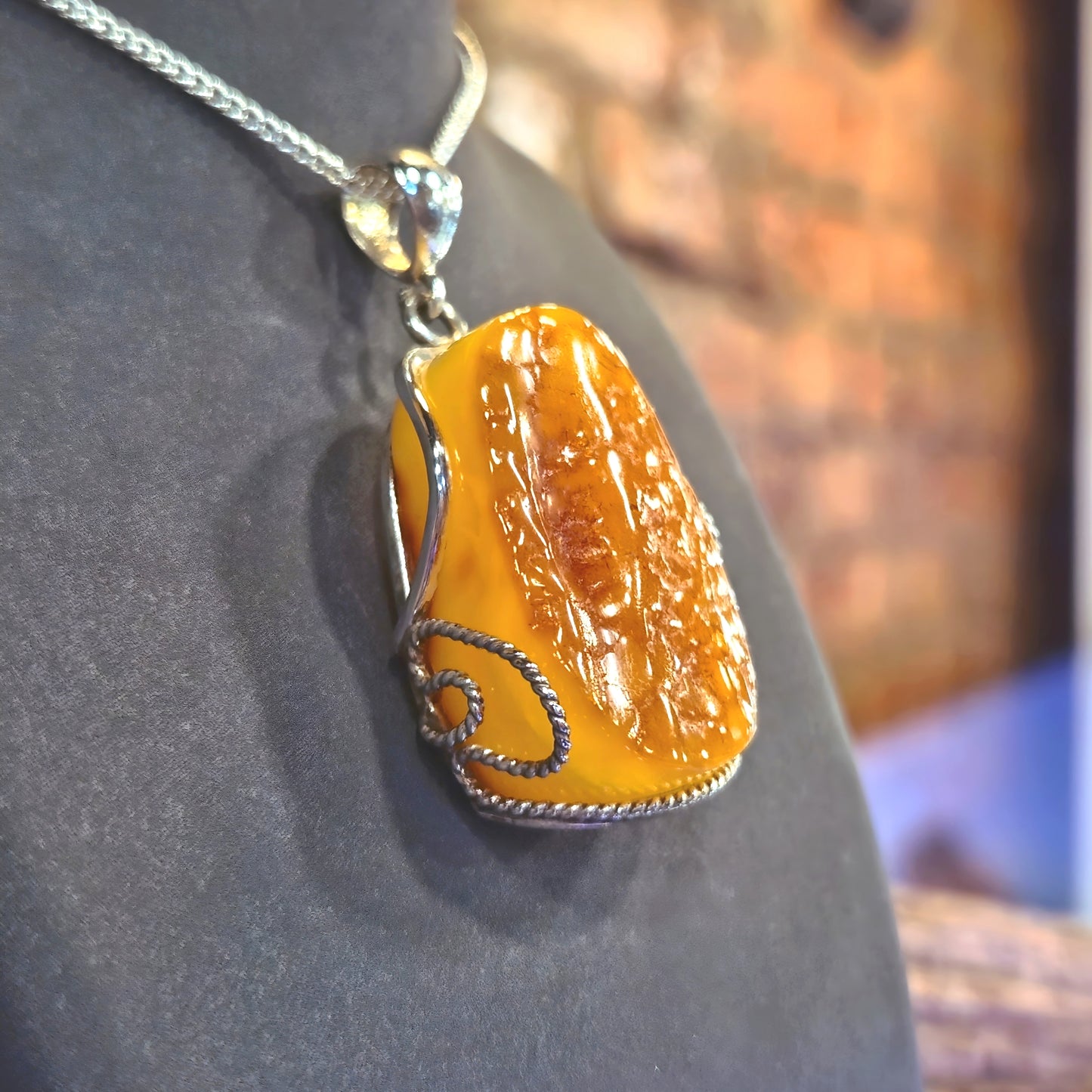 Raw Butterscotch Amber Pendant