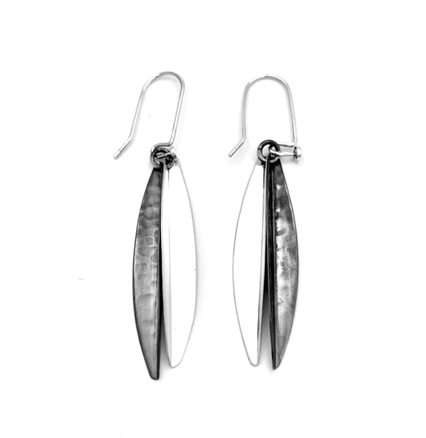 Double leaf Hook Earrings