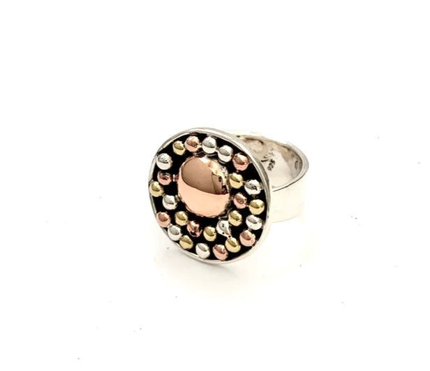 Copper and Brass Balls Ring