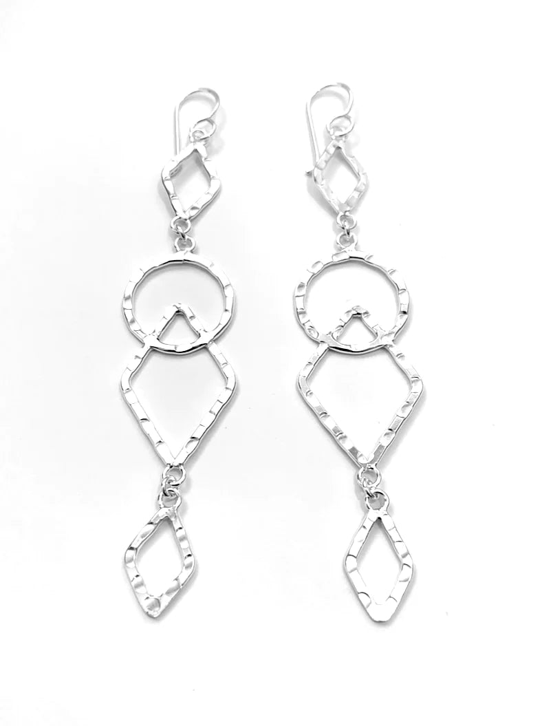 Hammered Geometric Shape Earrings