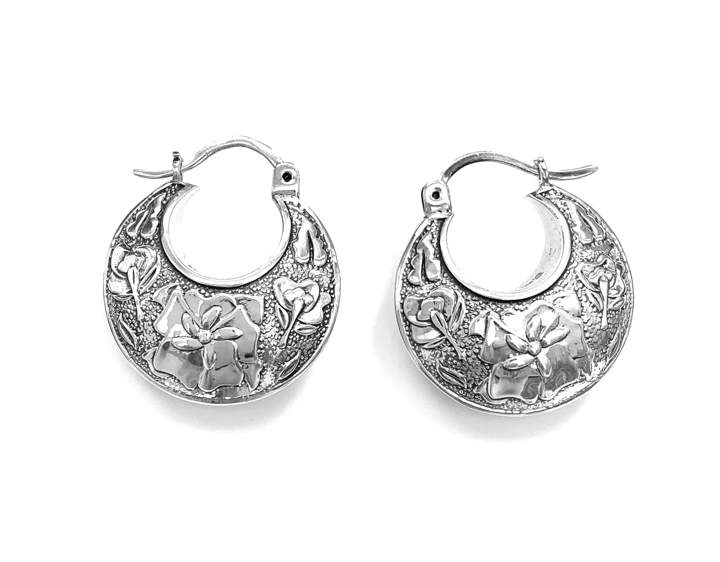 Engraved Floral basket hoops