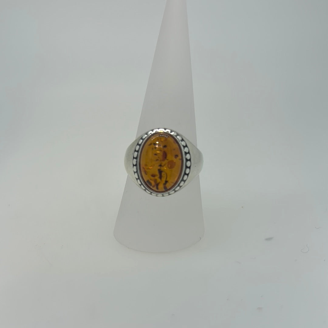 Amber oval signet