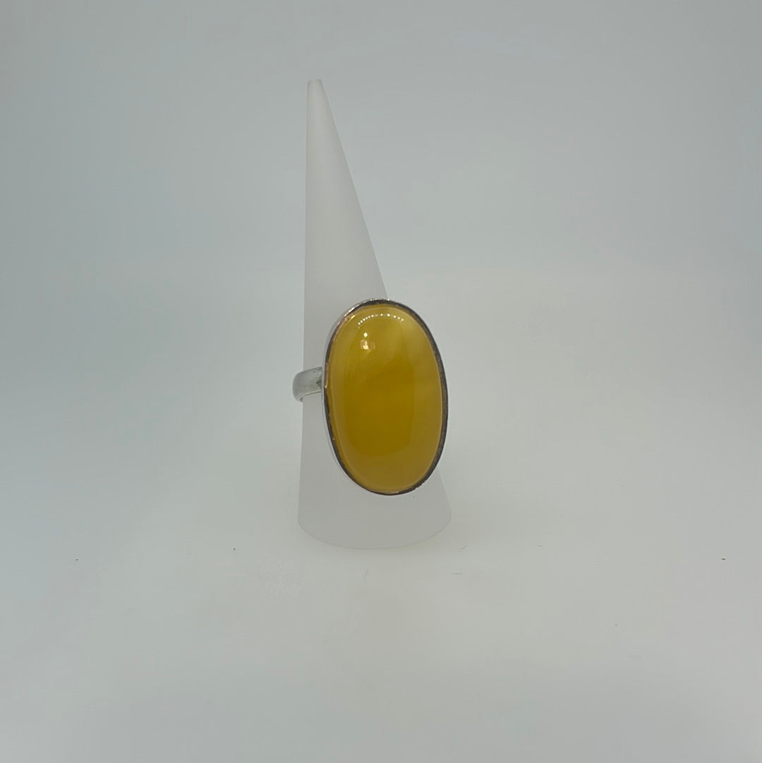 Large Yellow Amber Ring