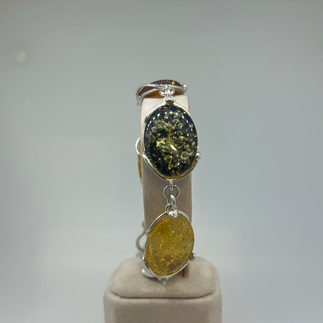 Multi Amber Open Bezel Bracelet