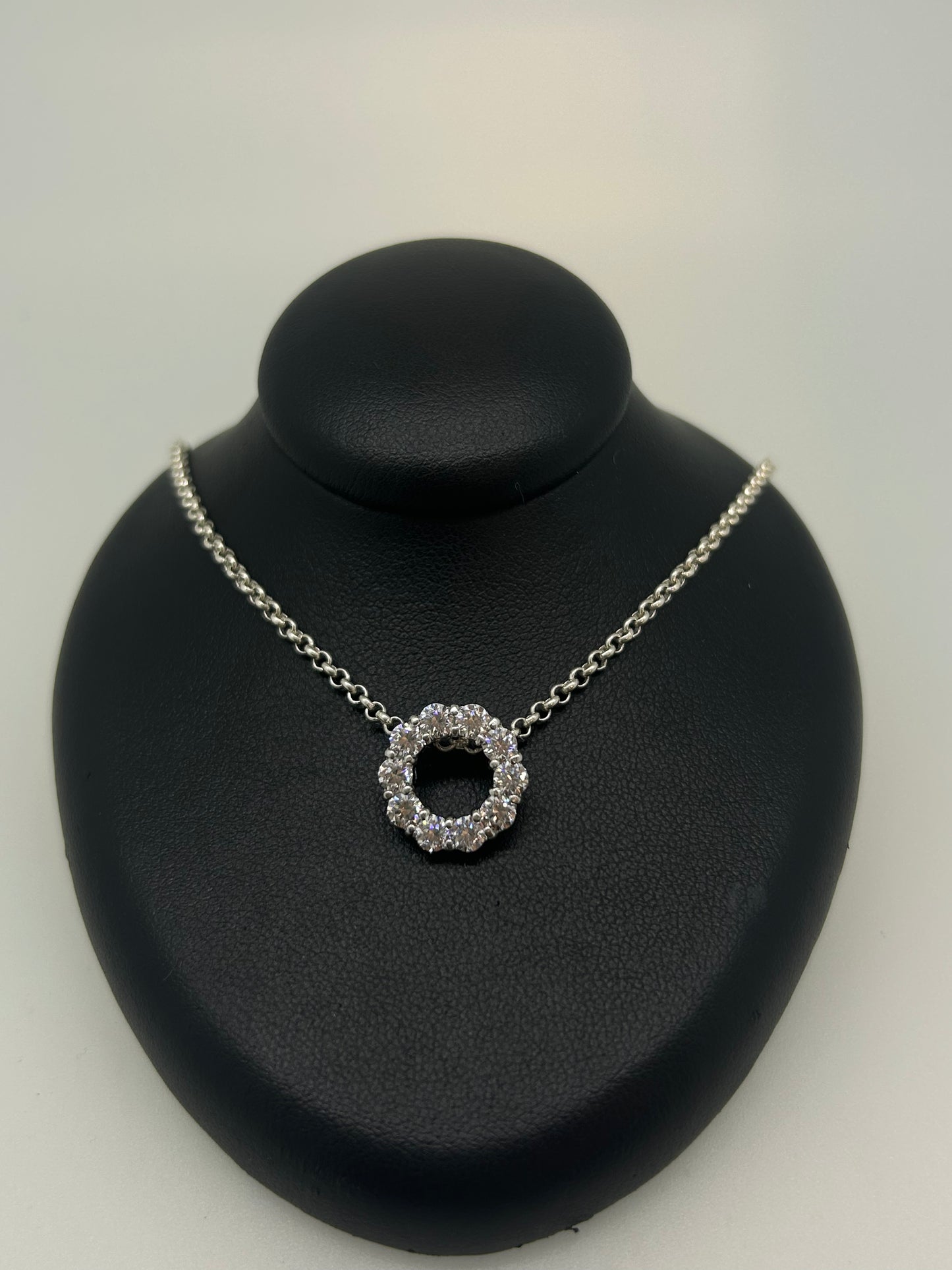 CZ Halo Pendant necklace