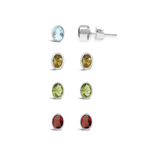 Oval Faceted Stud
