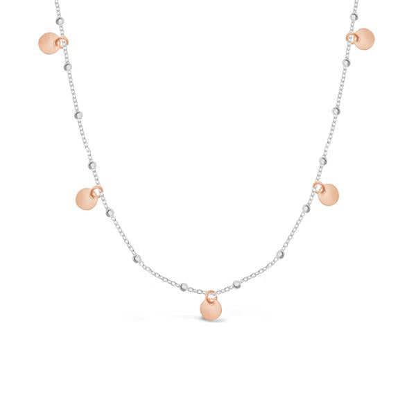 Silver and Rose Gold Disc Necklace