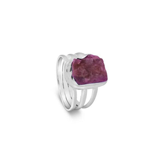Pink Tourmaline Triple Band Ring