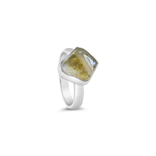 Rough Cut Citrine Ring