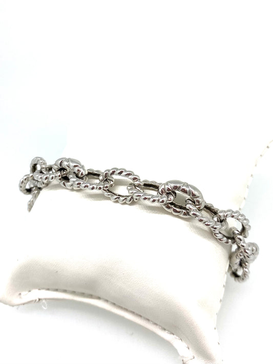 Twisted hollow link bracelet