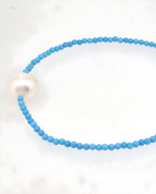 Turquoise & Freshwater Pearl Bracelet