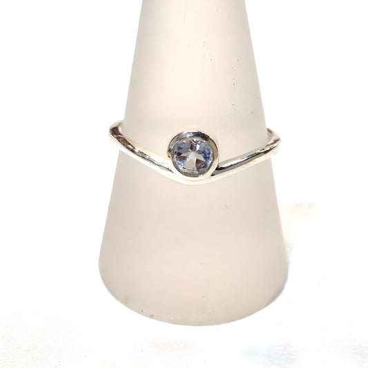 Bezel-Set Blue Topaz Sterling Silver Ring