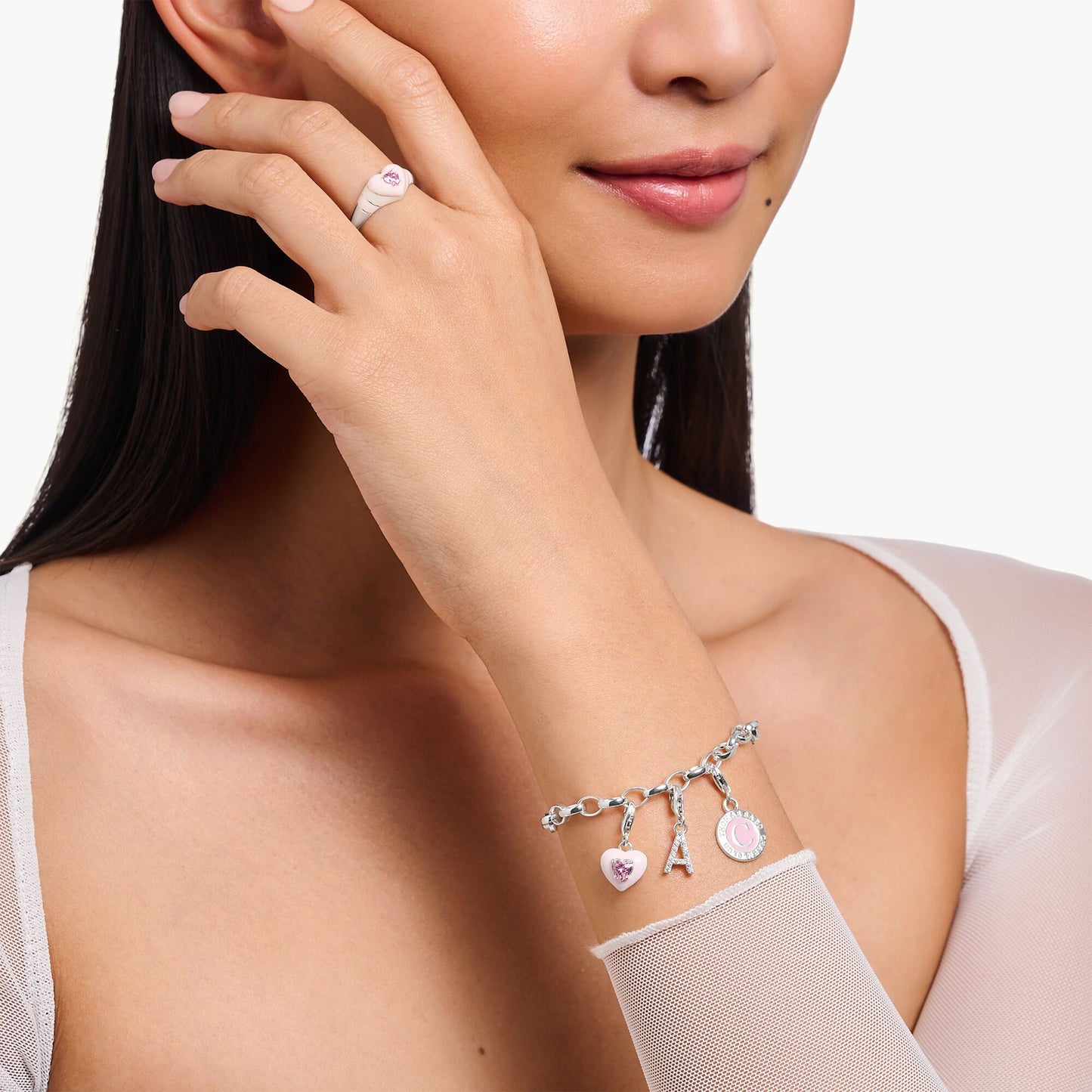 Thomas Sabo Pink & Silver Charmista Coin Charm