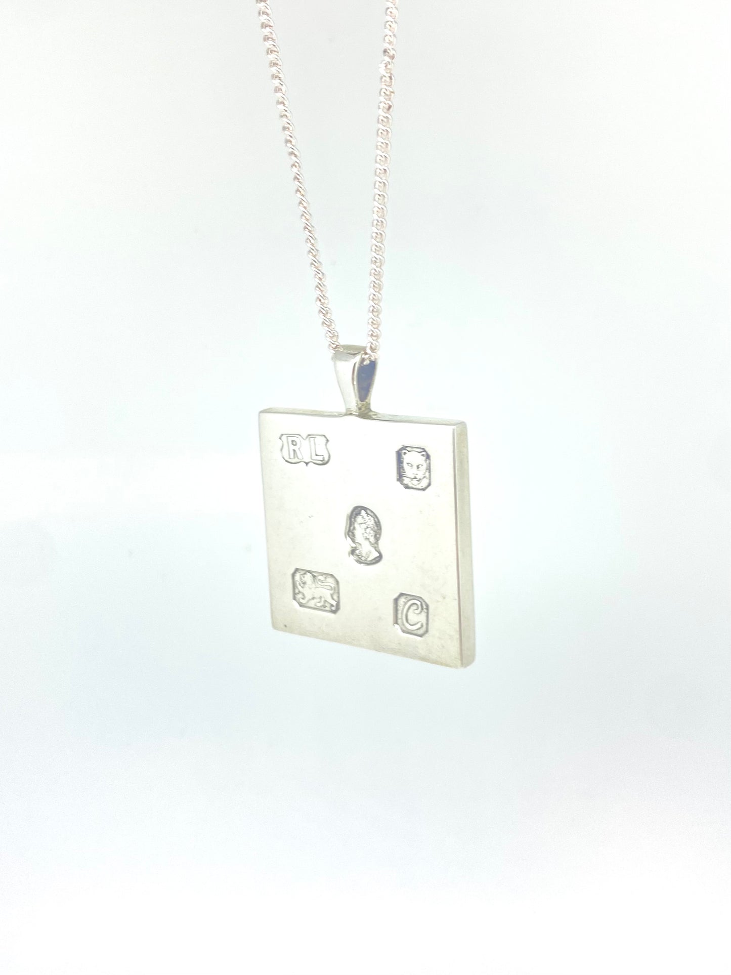 Square Silver Ingot Pendant