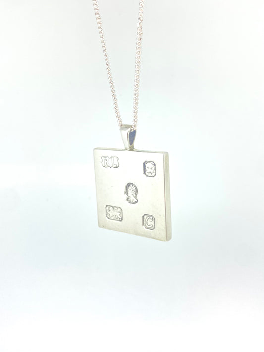 Square Silver Ingot Pendant