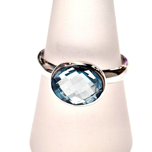 Oval Blue Topaz Ring