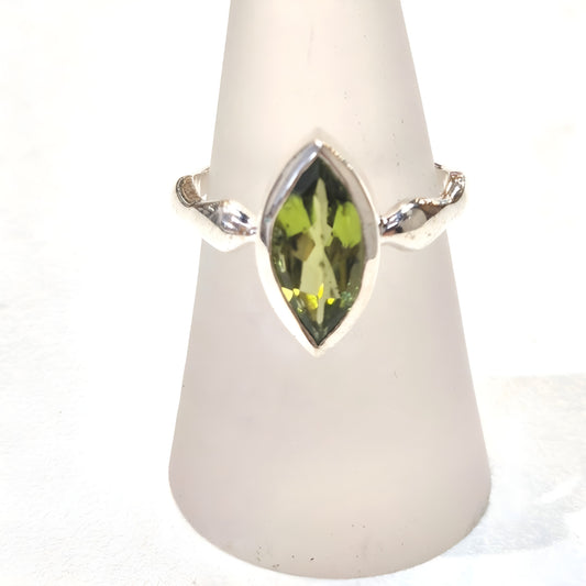 Marquise Peridot Sterling Silver Ring