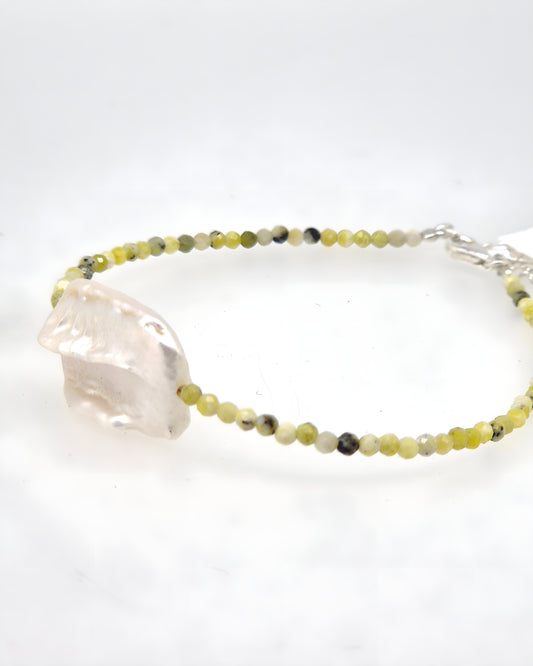 Natural Gemstone & Pearl Bracelet