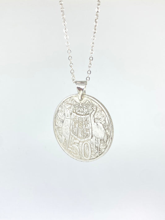 Round 50c Coin Pendant
