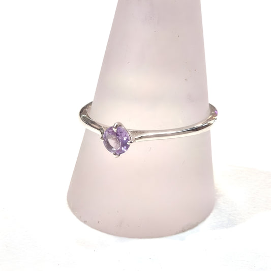 Petite Pale Amethyst Solitaire Ring