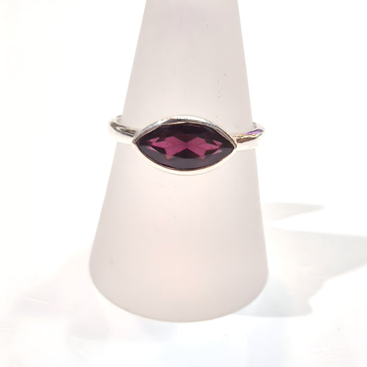 Marquise Garnet Sterling Silver Ring