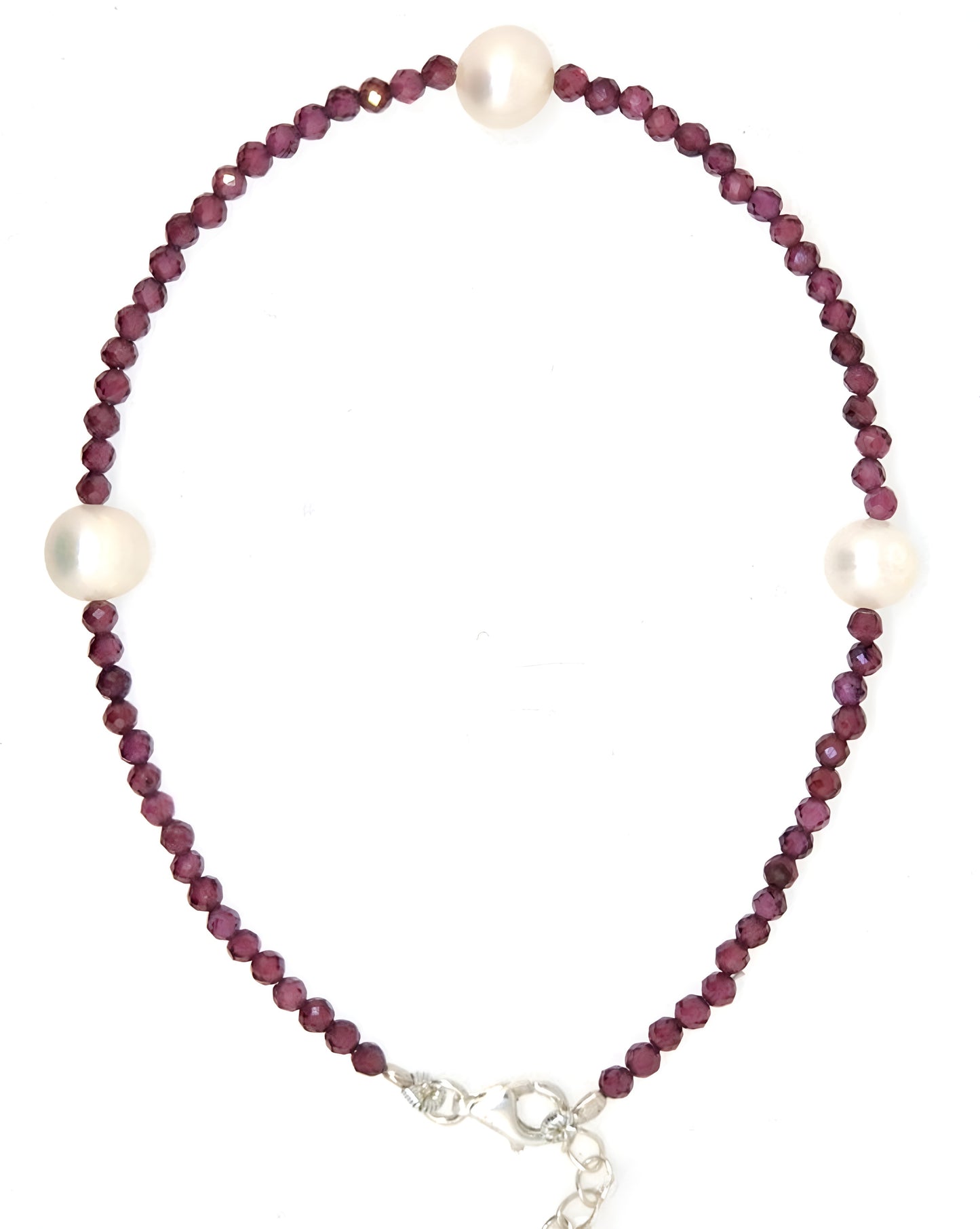 Garnet & Freshwater Pearl Bracelet