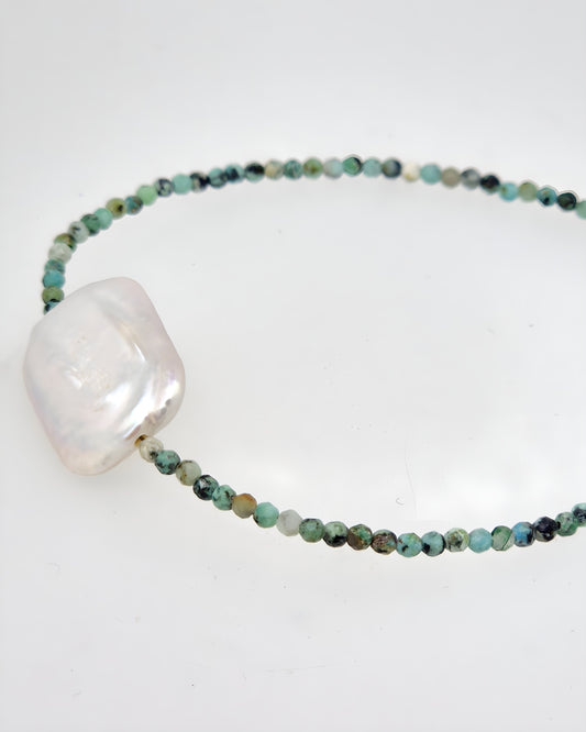 Natural Gemstone & Pearl Bracelet