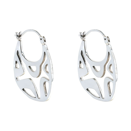 Abstract Large Hoop Earrings