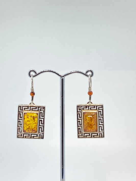 Square Border Amber Drops