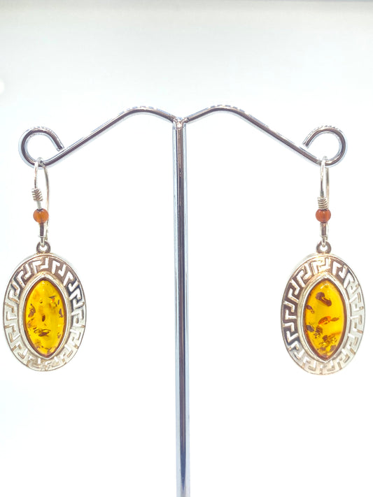Roman Boarder Amber Earrings