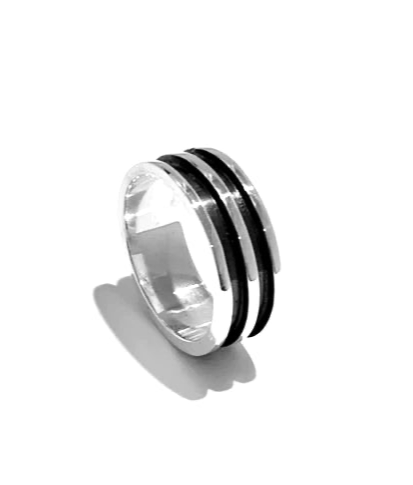 Silver Oxidised Ring