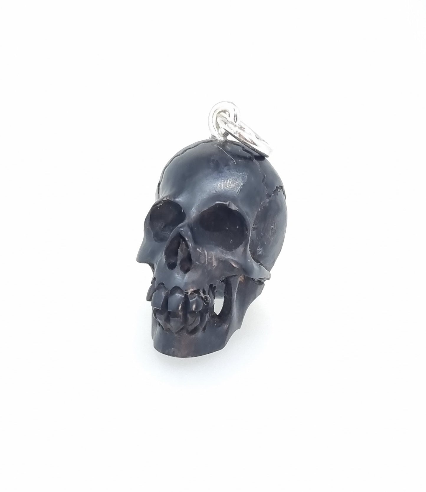 Carved Wood Skull Pendant