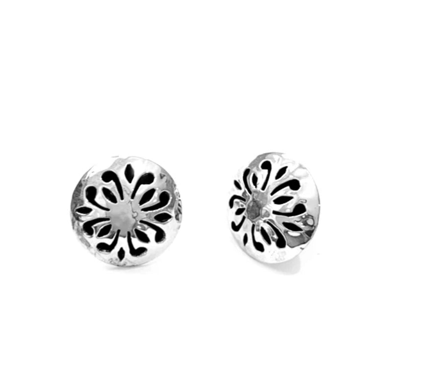 Patterned Oxidised Cut Out Earrings
